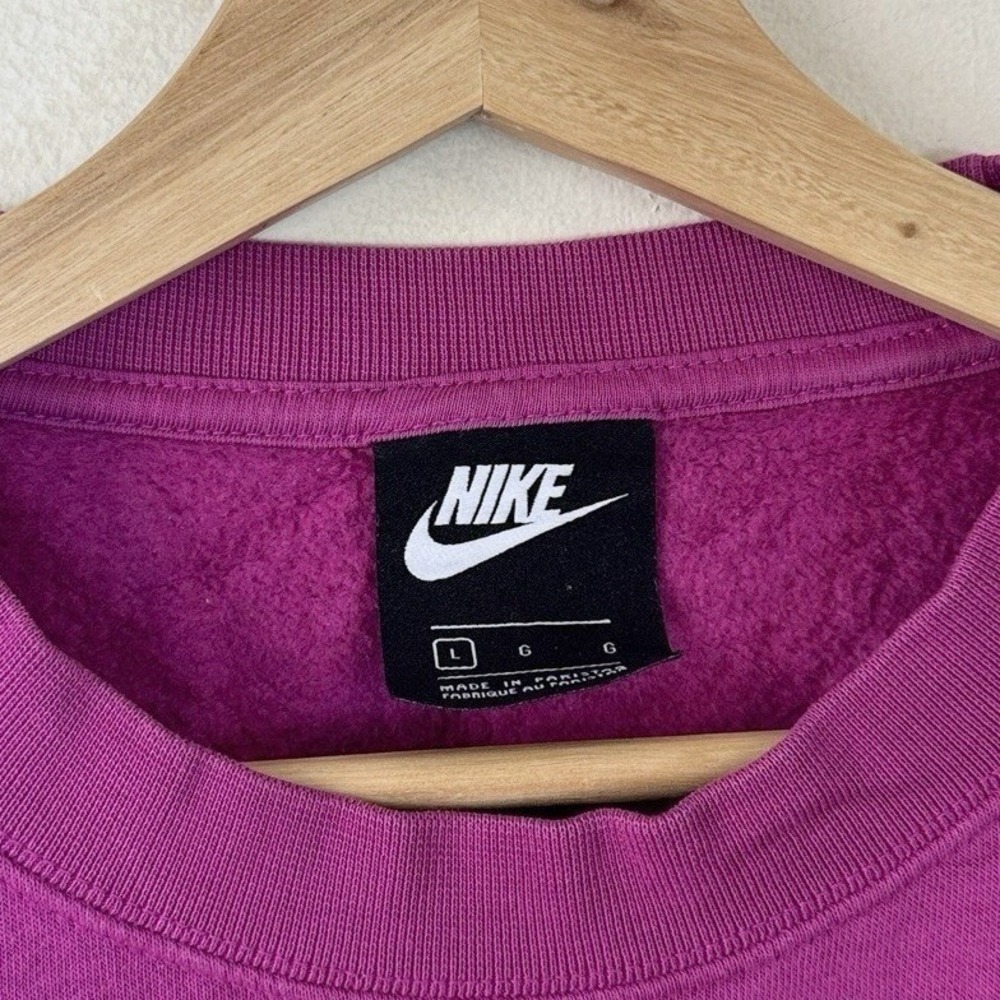 Women's Nike Swoosh Logo Crew Crop Violet Purple Sweatshirt - Large - Picture 4 of 4